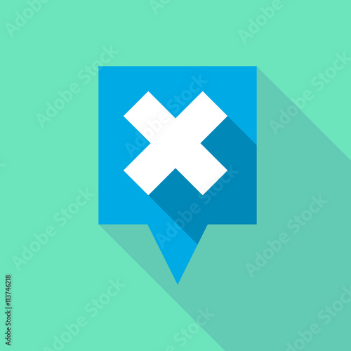 Long tooltip icon with an x sign