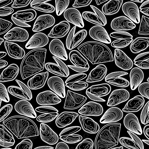Graphic vector mussels