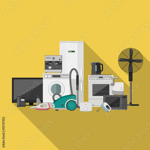 Household appliance flat banner