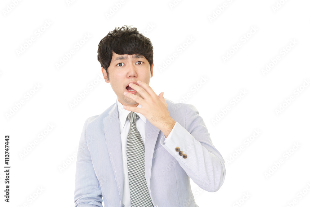 驚いた表情のビジネスマン 驚いた表情のビジネスマン