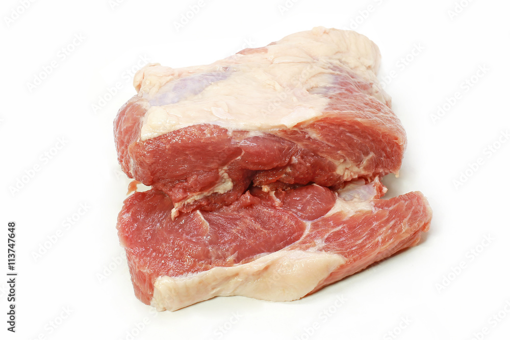 Fototapeta premium Fresh pork on white background