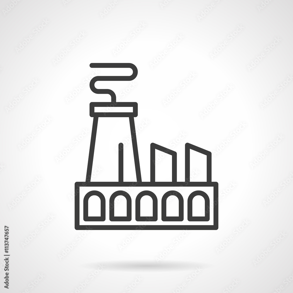 Power station black line vector icon Power station black line vector icon