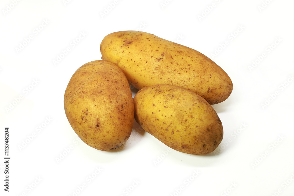 fresh potato isolated on white background close up fresh potato isolated on white background close up