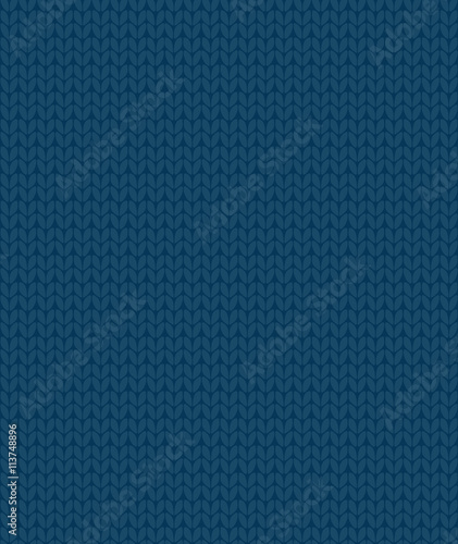 simple seamless knitting blue pattern, vector background