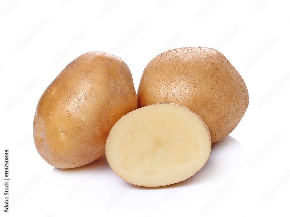 Potatoes isolated on white background