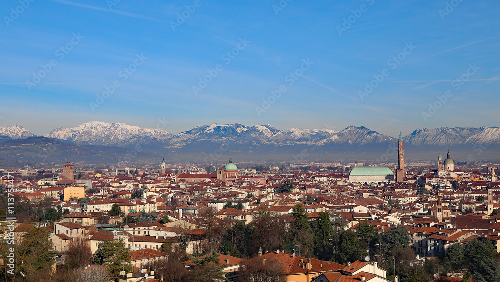 Vicenza, Italy, panorama with Basilica Palladiana and the Cathed