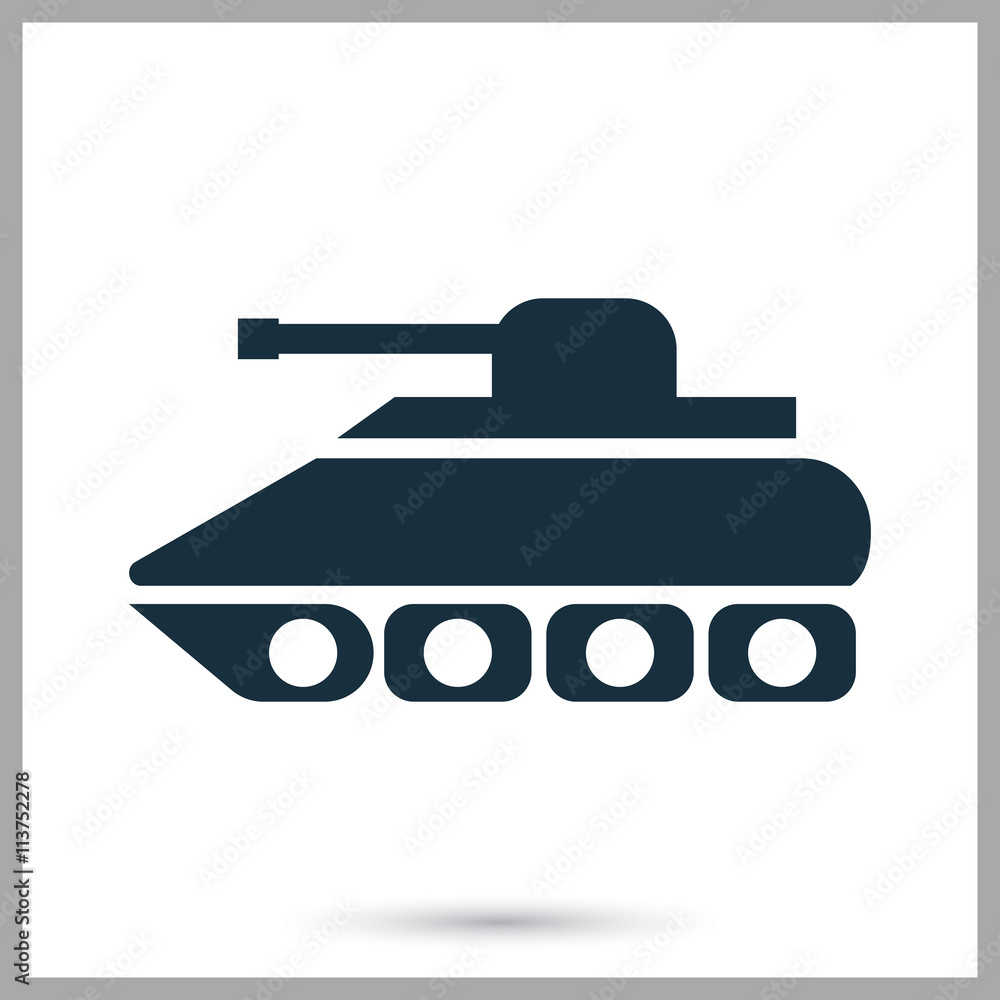 Military tank icon on the background Military tank icon on the background