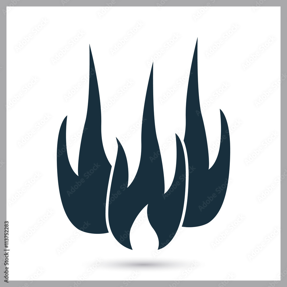 Fire icon on the background Fire icon on the background