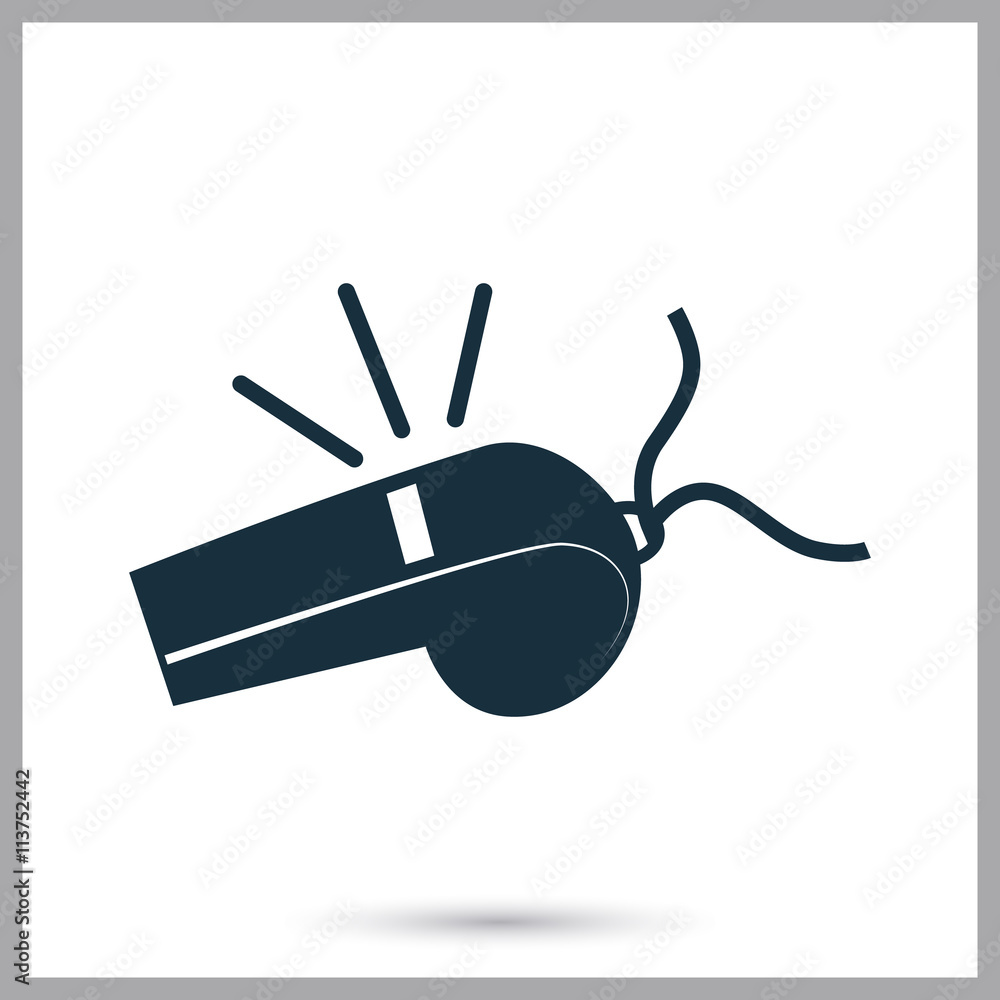 Referee whistle icon on the background