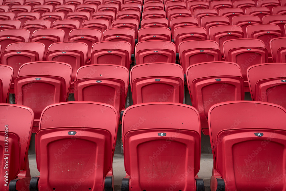 Bright red stadium seat Bright red stadium seat