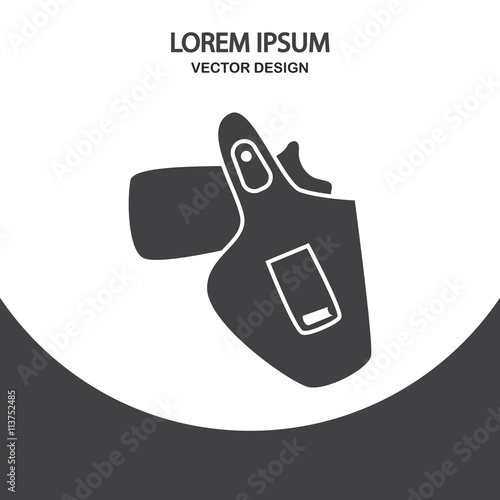 Gun in the holster icon on the background
