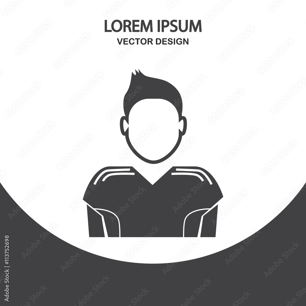 Football player icon on the background Football player icon on the background