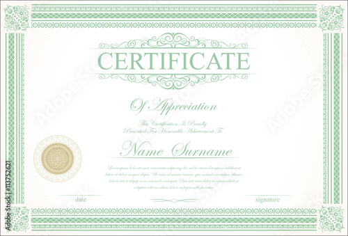 Retro vintage certificate or diploma template