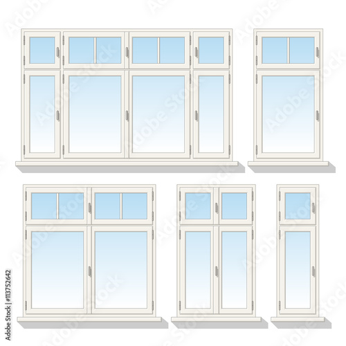 Set of different windows