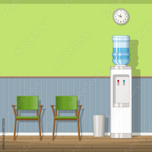 Illustration of a waiting room with chairs