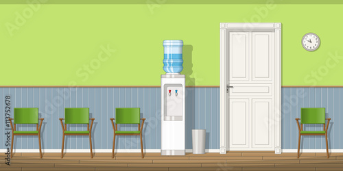 Illustration of a waiting room with chairs