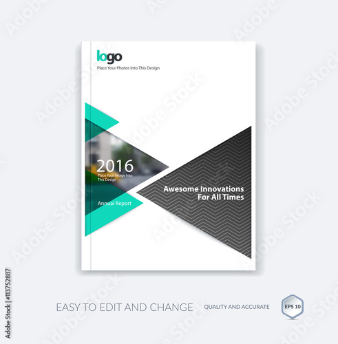 Cover design template for annual report with triangle 