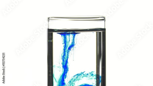 drop of methylene blue in water to a test tube