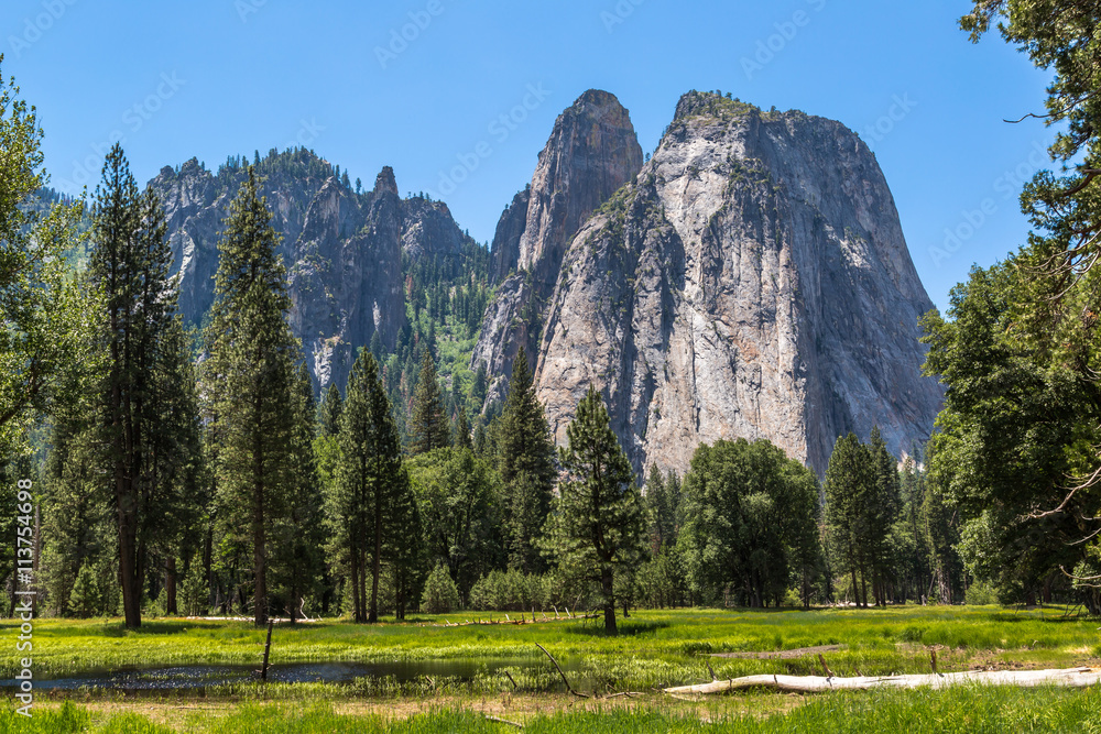 Cathedral Rock and Spires at Yosemite National Park Cathedral Rock and Spires at Yosemite National Park