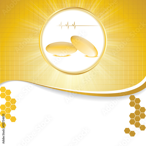 Abstract golden omega 3 medical background