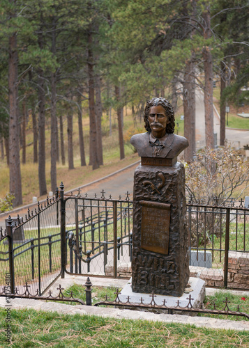 Grave site of Wild Bill Hickok at the Mount Moriah Cemetery in Deadwood, South Dakota photo