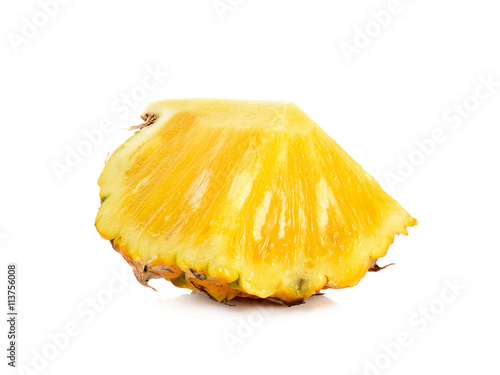 Slice of pineapple isolated on white