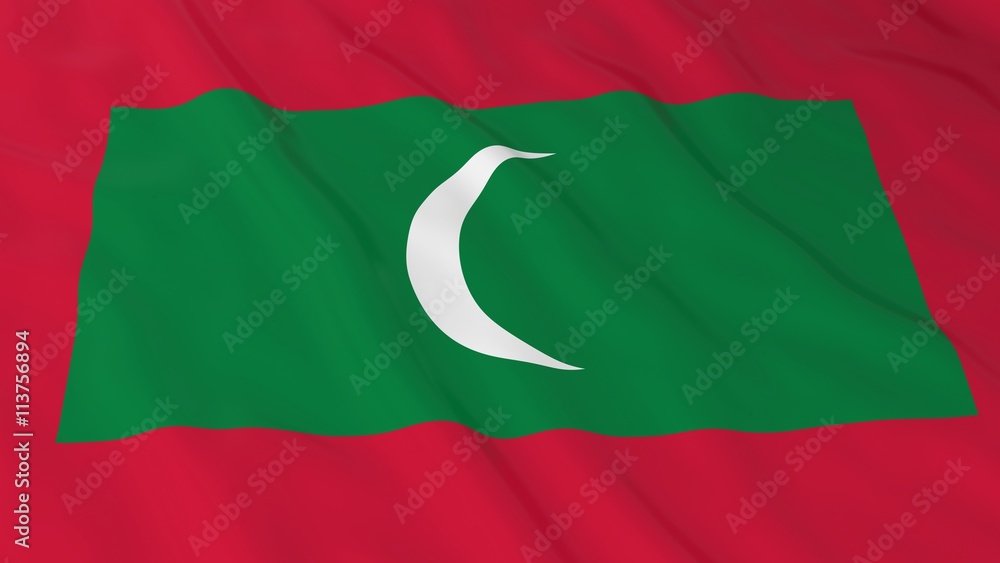 Obraz premium Maldivian Flag HD Background - Flag of Maldives 3D Illustration