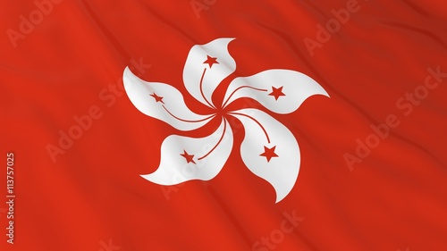 Hong Kongese Flag HD Background - Flag of Hong Kong 3D Illustration
