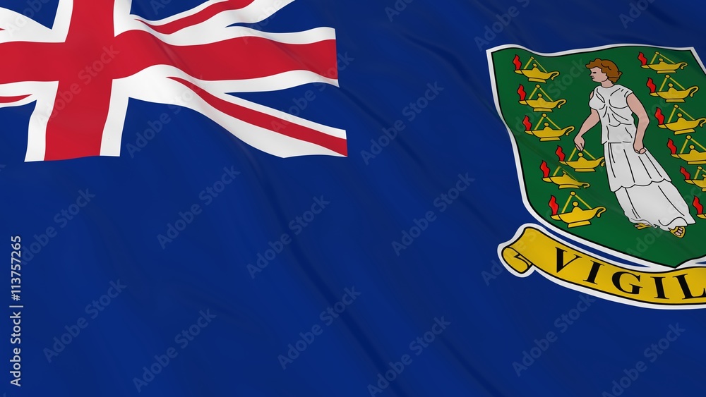 Fototapeta premium British Virgin Island Flag HD Background - Flag of the Virgin Islands 3D Illustration