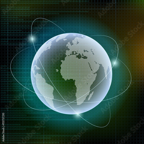 Planet Earth. Digital technology background. Stock vector illust