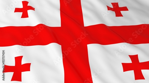 Quadro su tela Georgian Flag HD Background - Flag of Georgia 3D Illustration