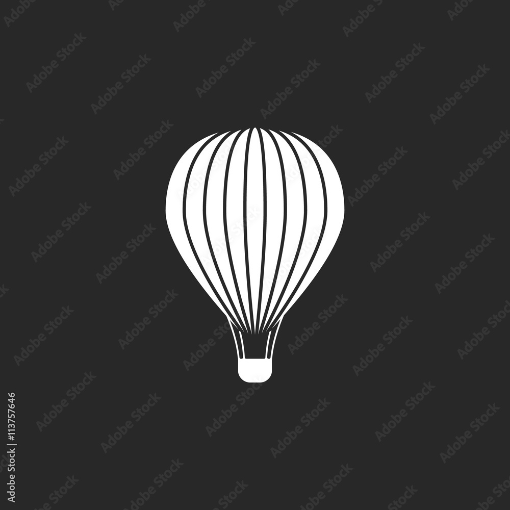 Hot air balloon sign simple icon on background Hot air balloon sign simple icon on background