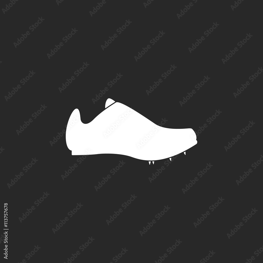 Sprinter running shoe with spikes sign simple icon on background Sprinter running shoe with spikes sign simple icon on background