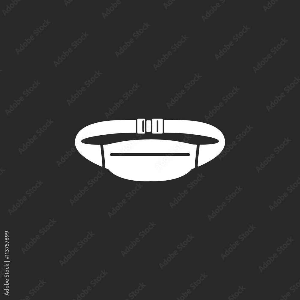 Fototapeta premium Waist bag sign simple icon on background