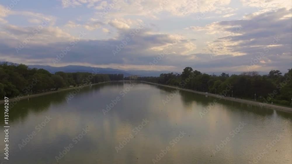 Aerial View of the rowing channel and the bridge in Plovdiv, Bulgaria. Aerial View of the rowing channel and the bridge in Plovdiv, Bulgaria.