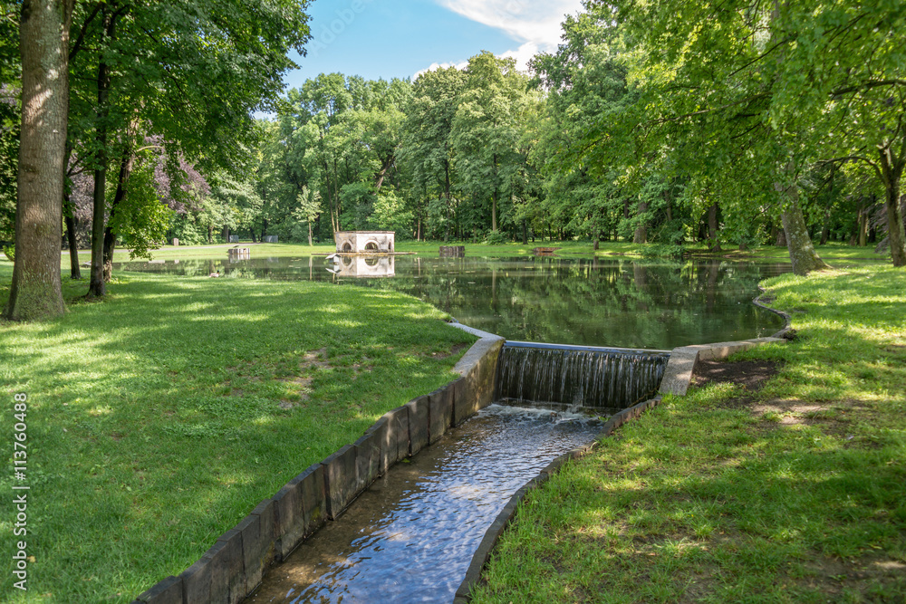 Pond in Laxenburg castle gardens near Vienna, Lower Austria Pond in Laxenburg castle gardens near Vienna, Lower Austria