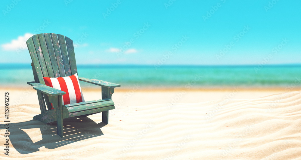 Sedia sdraio sulla spiaggia mere vacanze