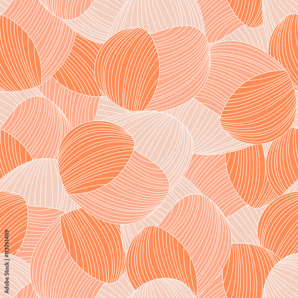 Fototapeta premium Seamless abstract hand-drawn pattern, waves background. Gorgeous seamless floral background. Vector Illustration