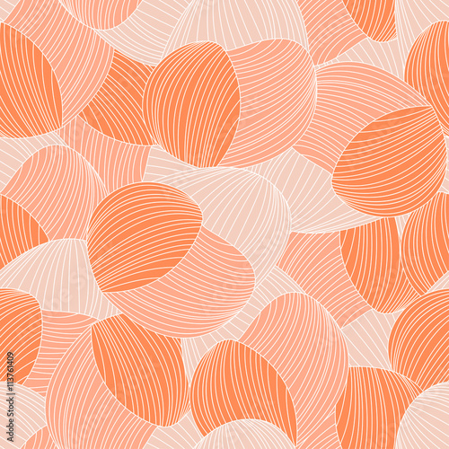 Seamless abstract hand-drawn pattern, waves background. Gorgeous seamless floral background. Vector Illustration