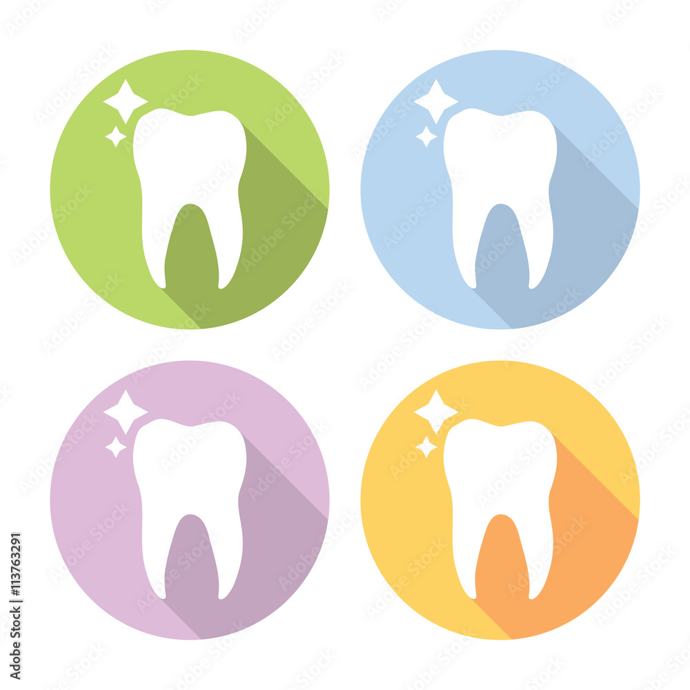 Molar Tooth Dental Flat Icons Set Molar Tooth Dental Flat Icons Set