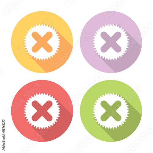 Cancel Button Flat Icons Set