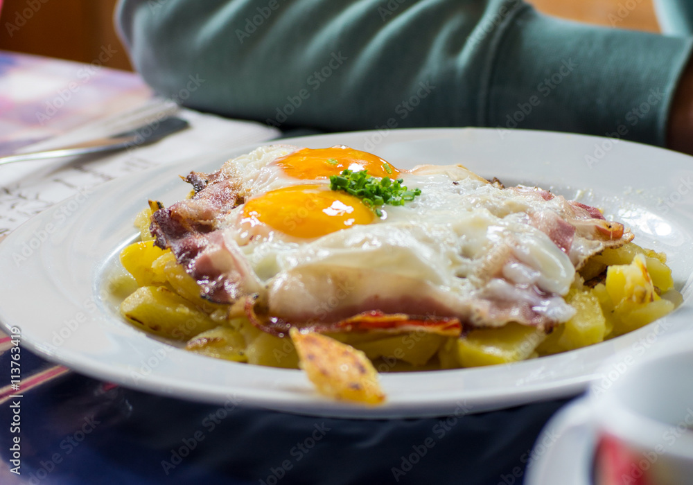 Traditional dish on italian alps Traditional dish on italian alps