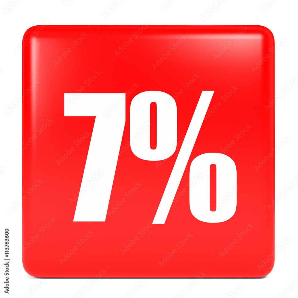 Discount 7 percent off. 3D illustration. Discount 7 percent off. 3D illustration.