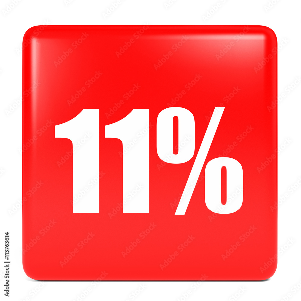 Discount 11 percent off. 3D illustration. Discount 11 percent off. 3D illustration.