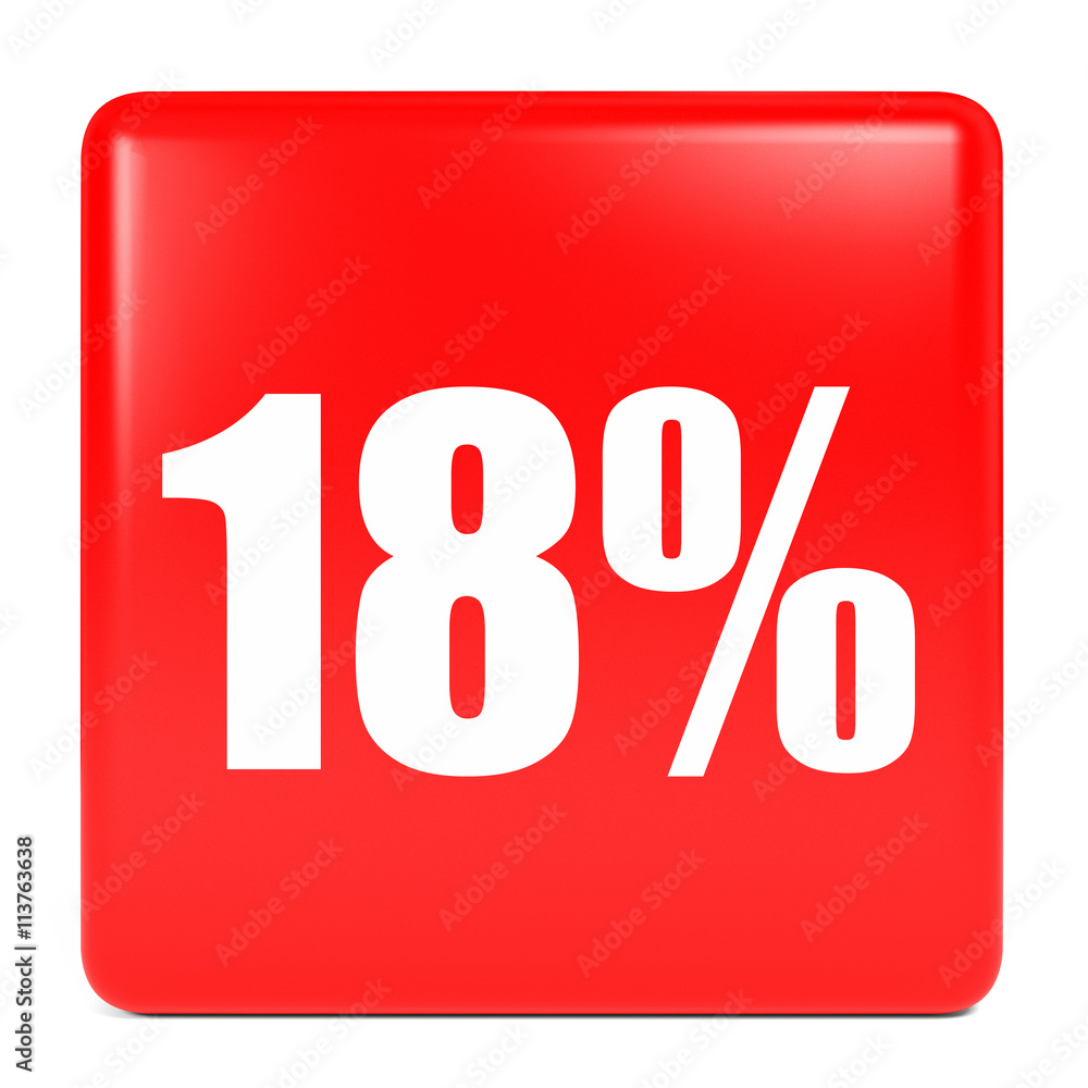 Discount 18 percent off. 3D illustration. Discount 18 percent off. 3D illustration.