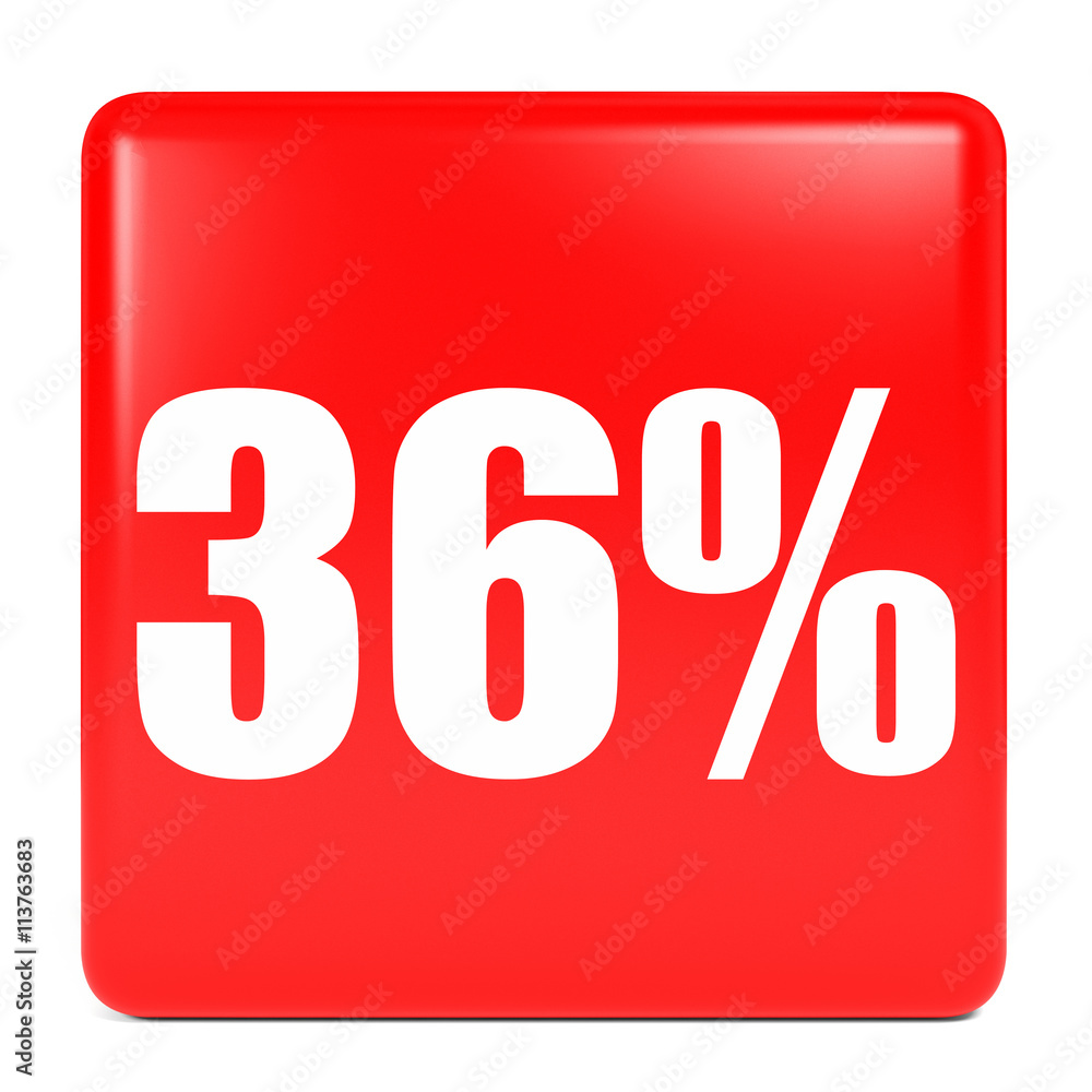 Discount 36 percent off. 3D illustration. Discount 36 percent off. 3D illustration.