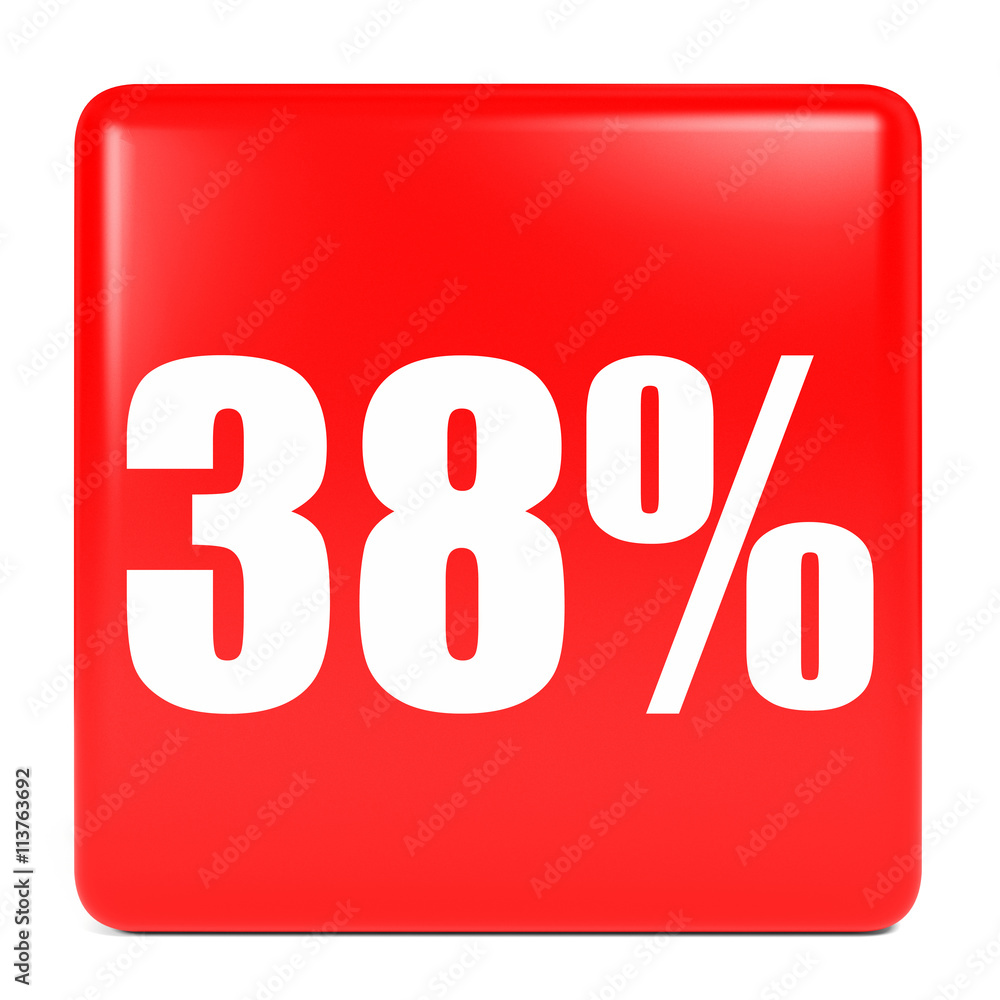 Discount 38 percent off. 3D illustration. Discount 38 percent off. 3D illustration.