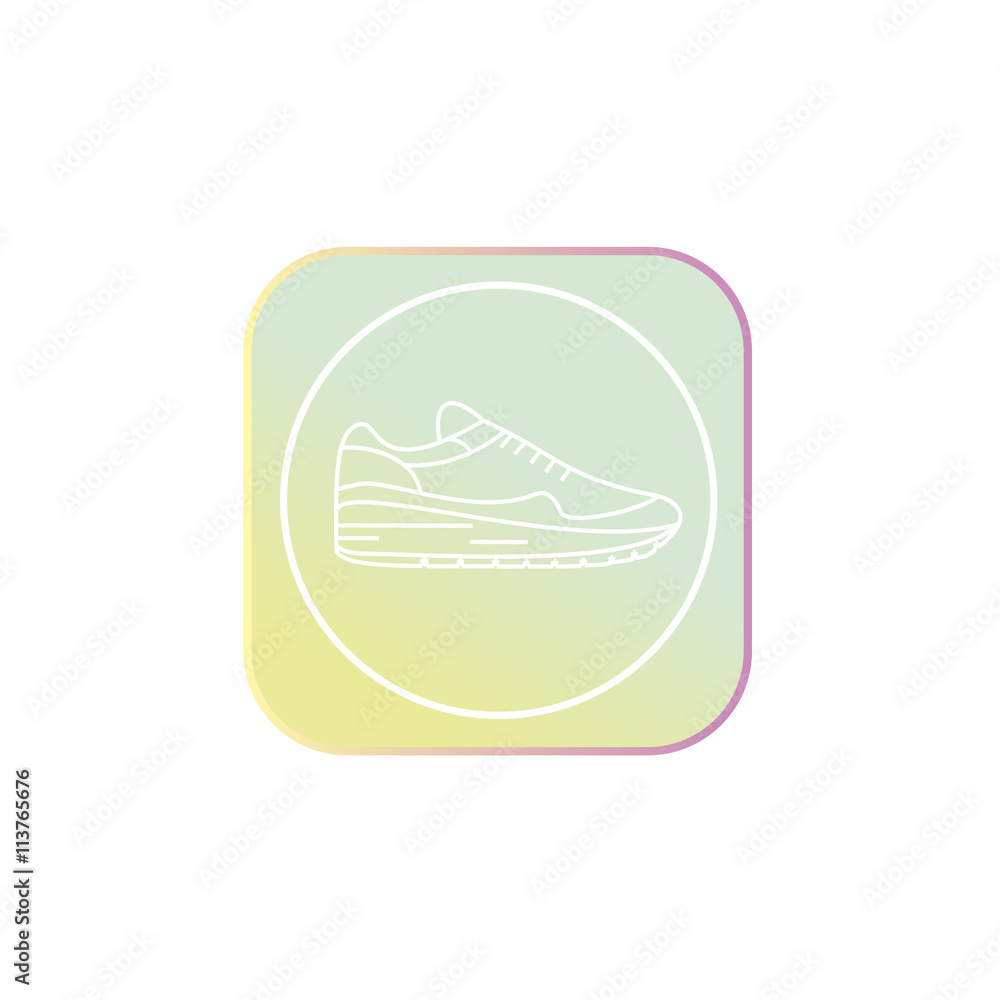Sneakers flat pastel icon modern shoes yellow Sneakers flat pastel icon modern shoes yellow