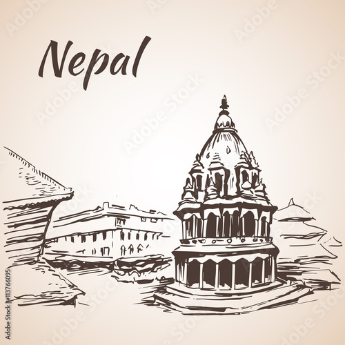 Nepal Kathmandu Valley, Bhaktapur Durbar Square. Kathmandu. Isol