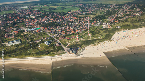 Borkum Luftaufnahme Südstrand Leuchtturm
